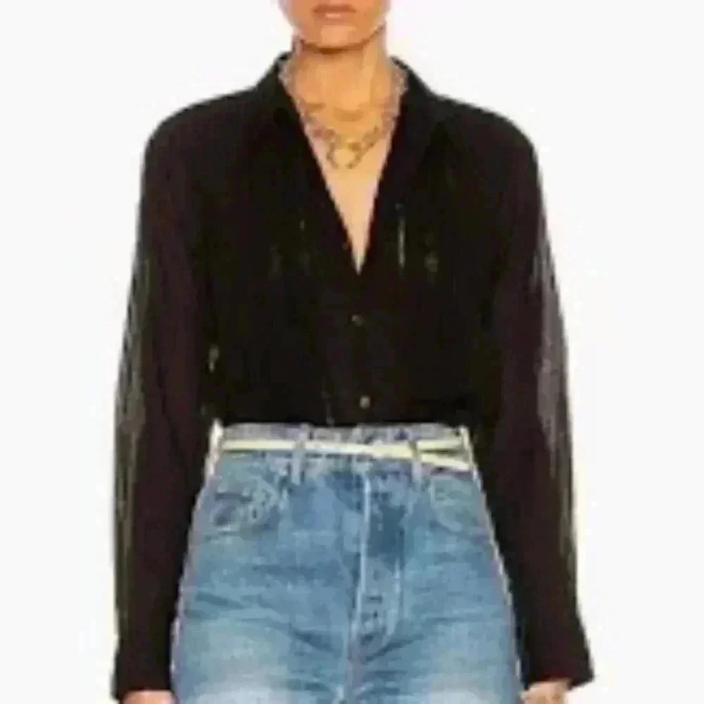 Nili Lotan Harmonia Eyelet Shirt/Blouse in Black XS.